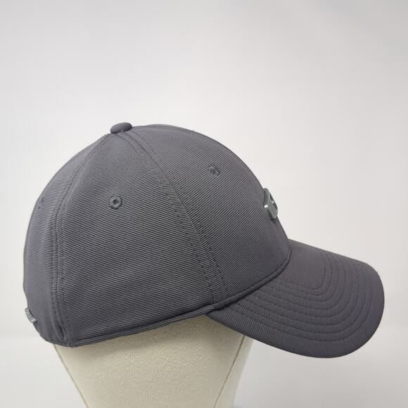 Oakley Fitted Baseball Cap Gray Medium Lightweight Vented Holes 6 Panel A-Flex - Picture 5 of 9